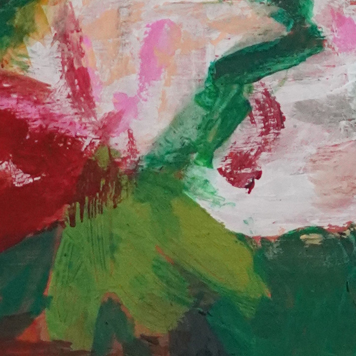 Red Flowers Painting Print I