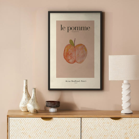 Red Apple Watercolor Poster | Le Pomme