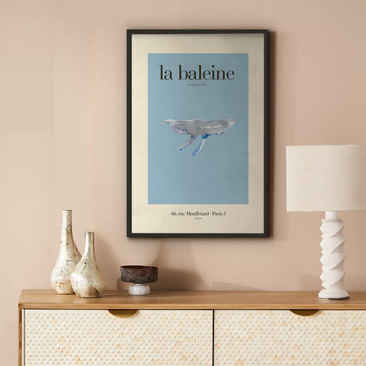 Whale Watercolor Poster | La Baleine