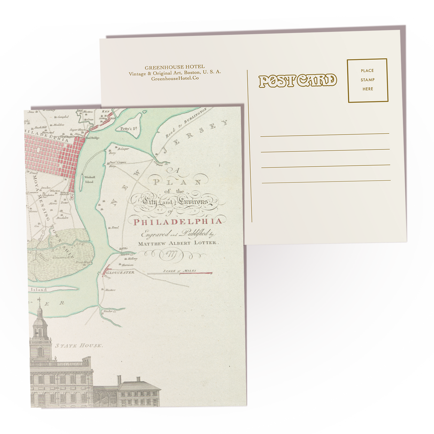 Philadelphia Map I Postcard