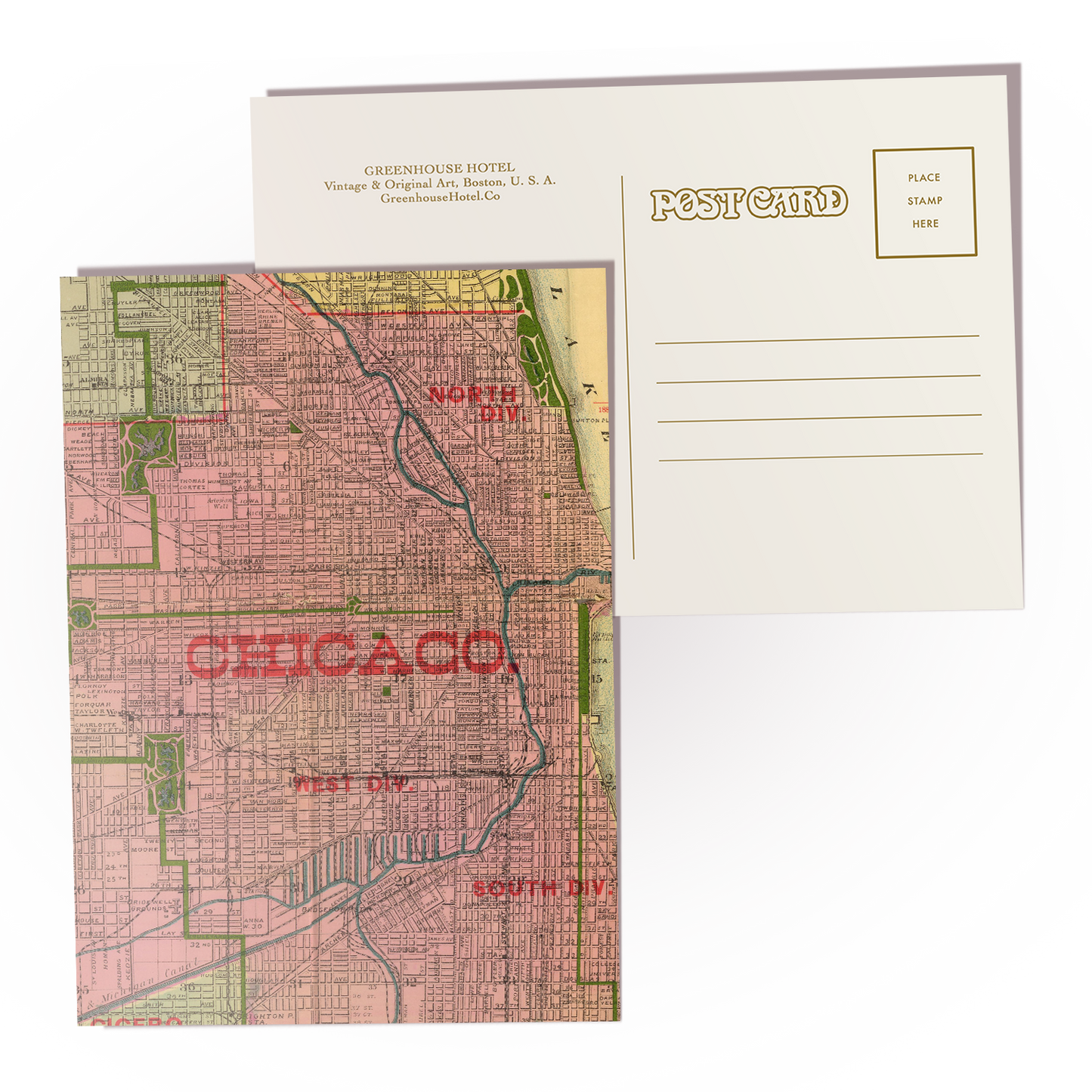 Chicago Map I Postcard