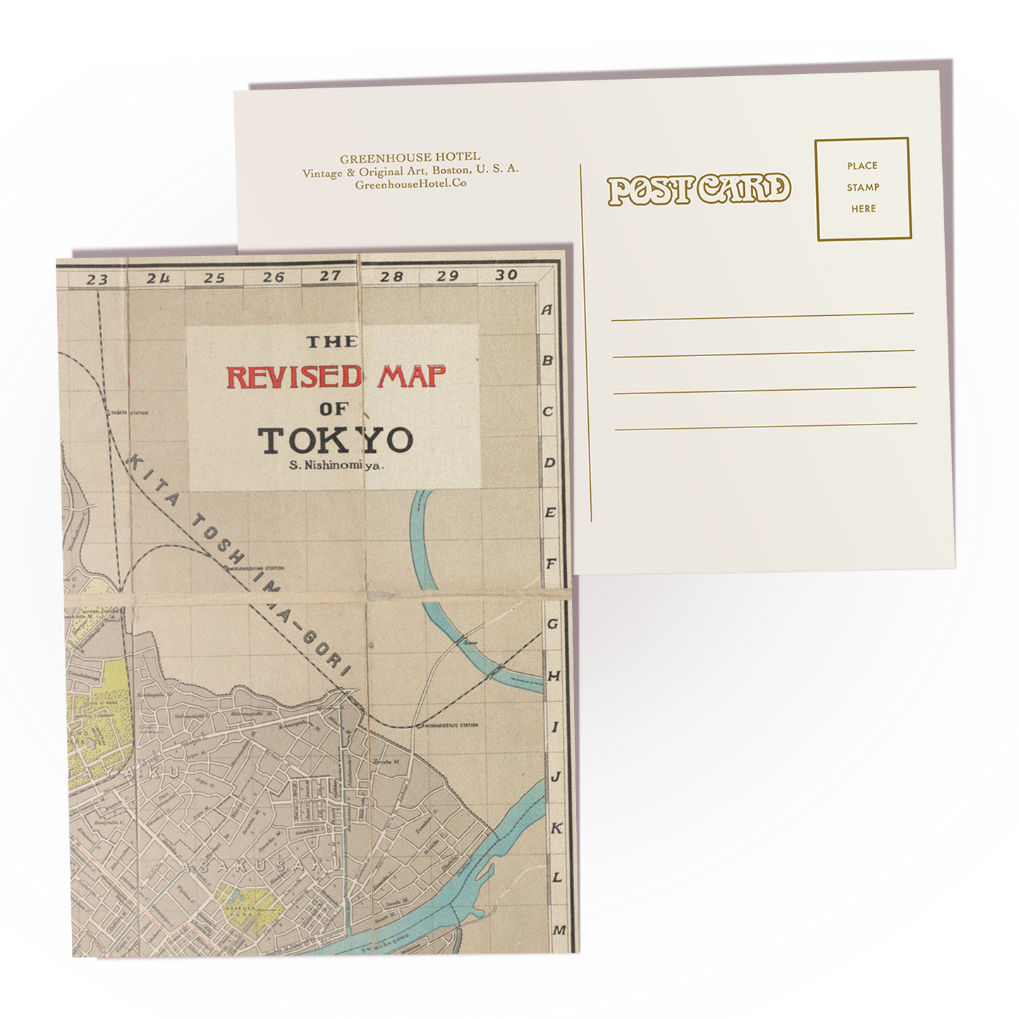 Tokyo Map I Postcard