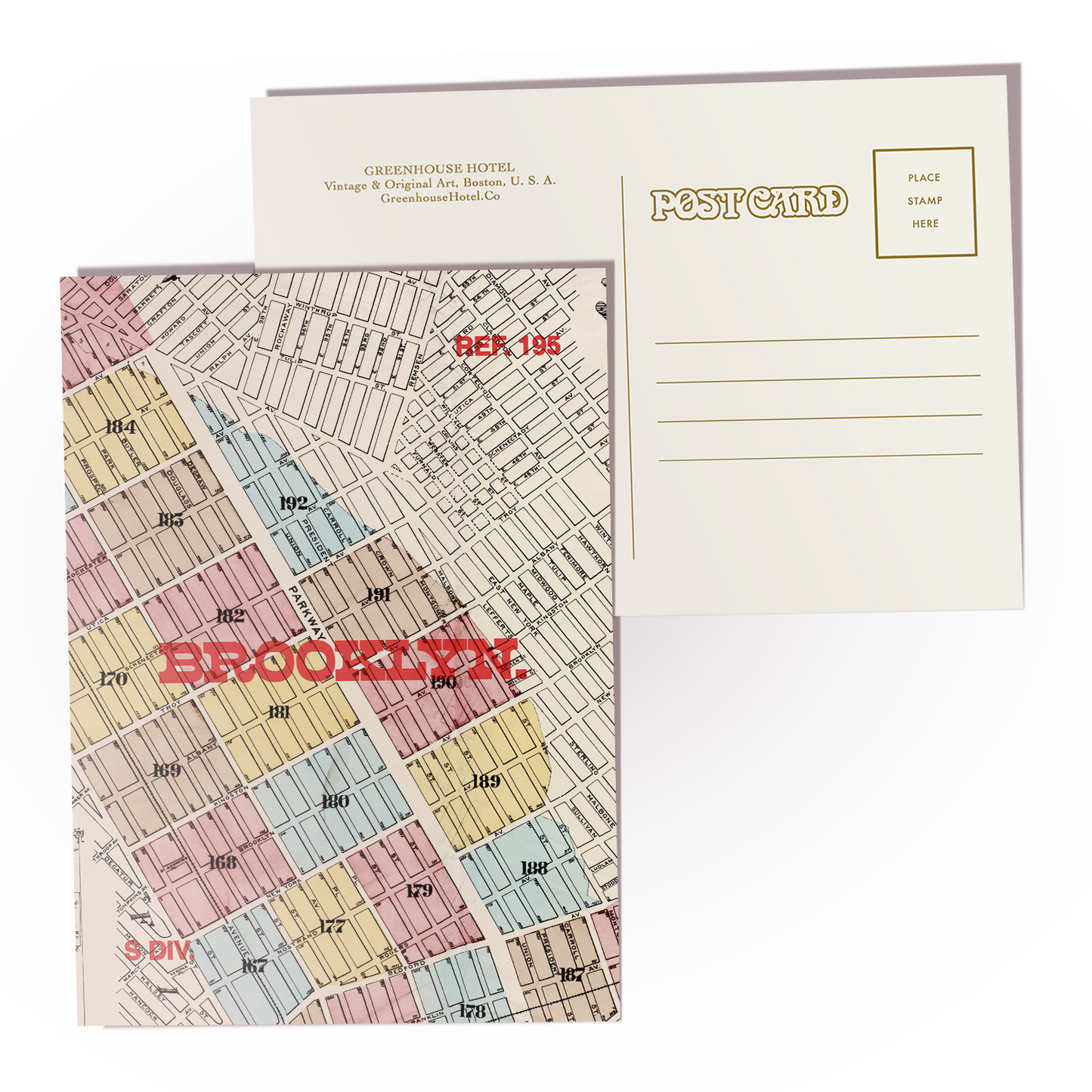 Brooklyn Map I Postcard