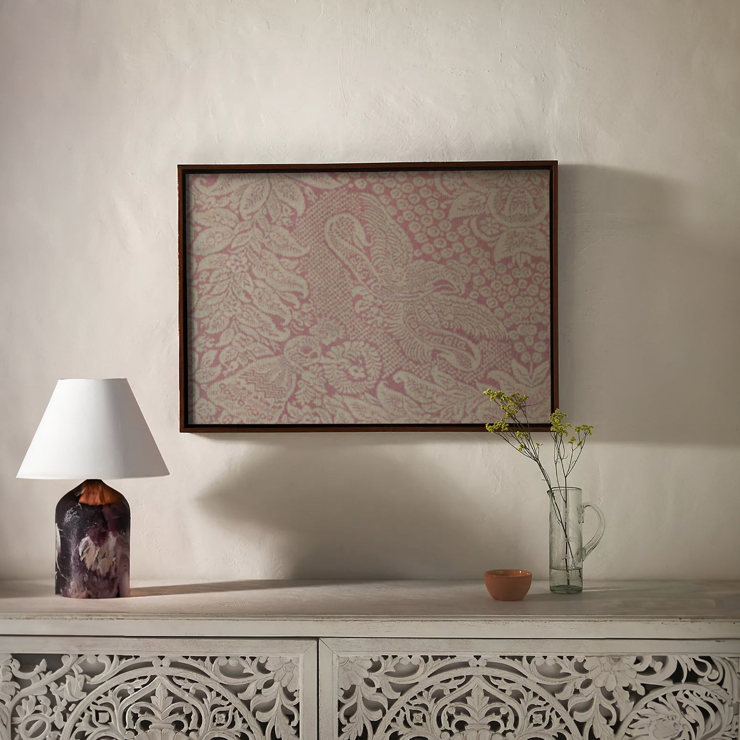 Vintage American Textile | Pink Bird