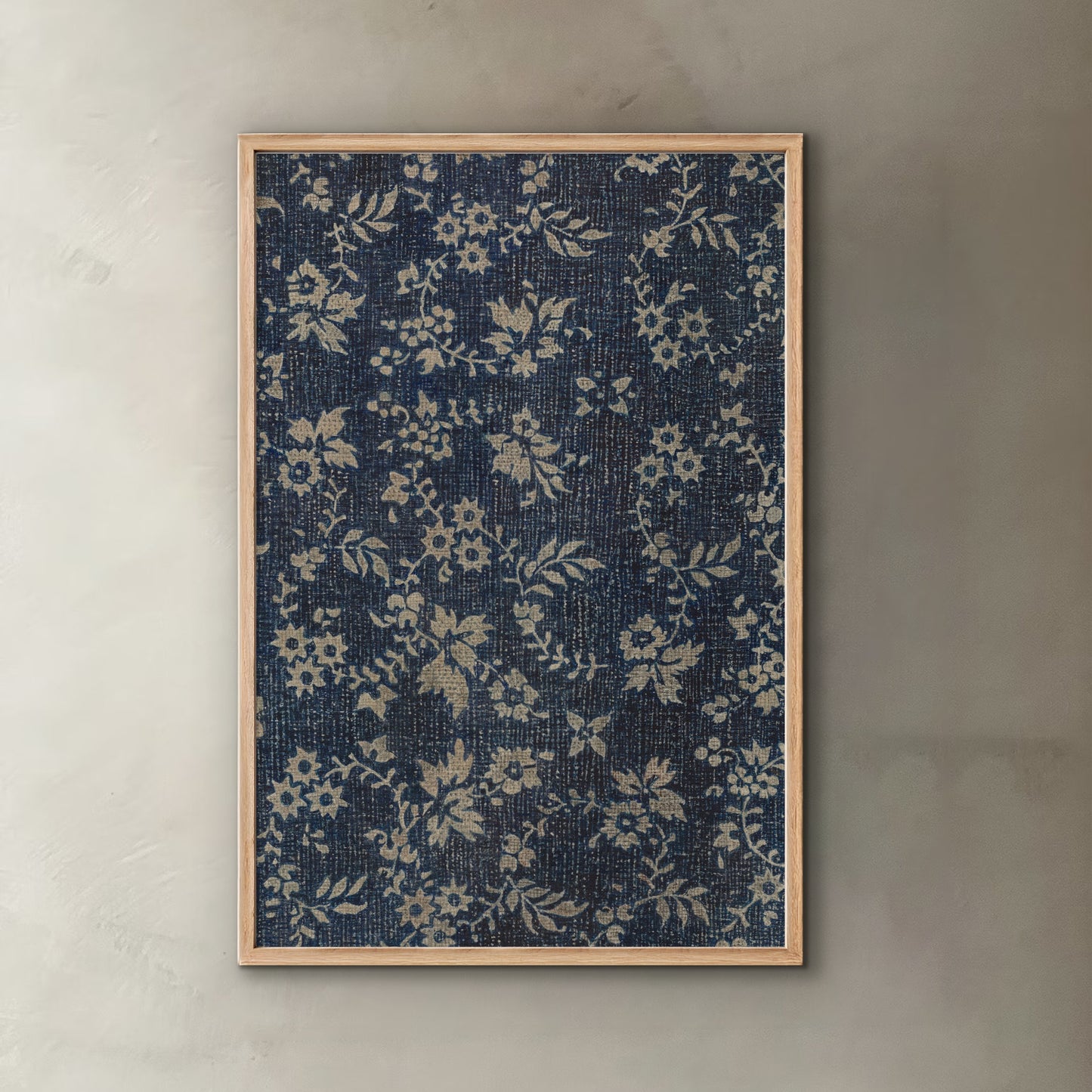Vintage American Textile | Flowers on Blue