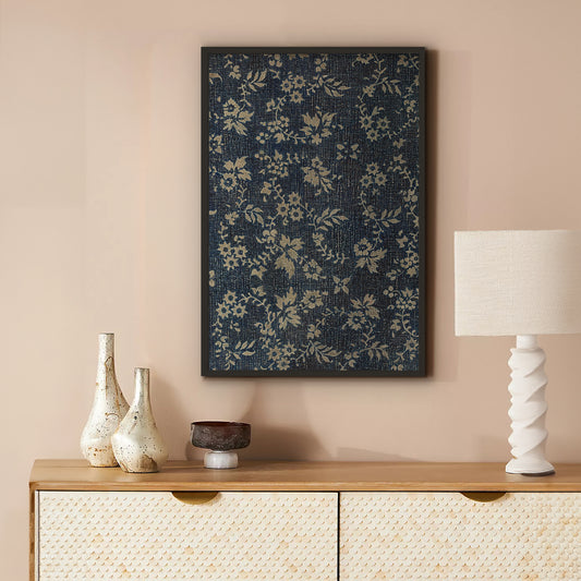 Vintage American Textile | Flowers on Blue