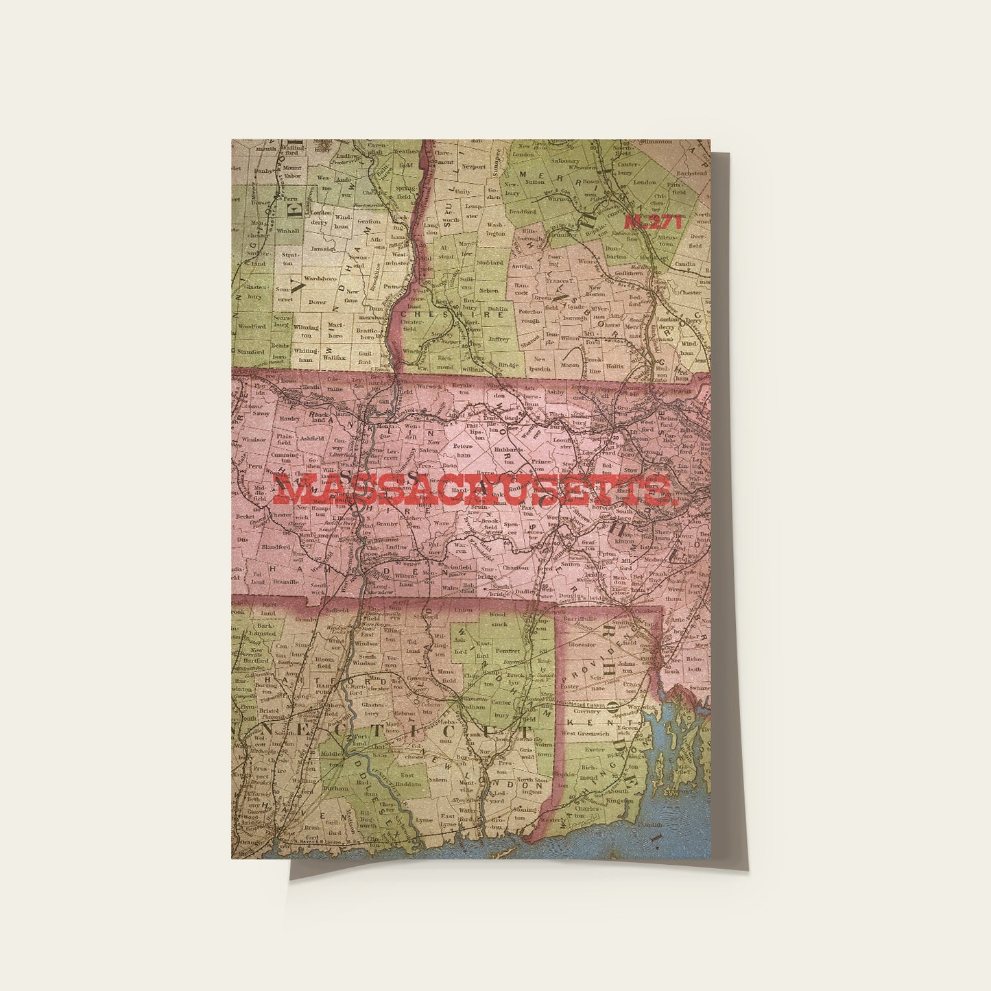 Massachusetts State Map I