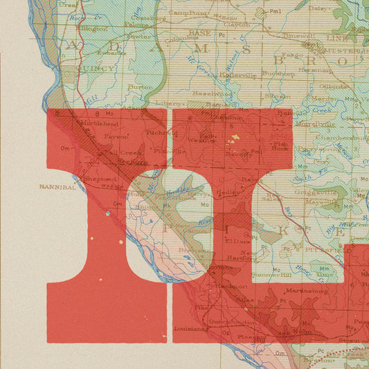 Illinois State Map Postcard