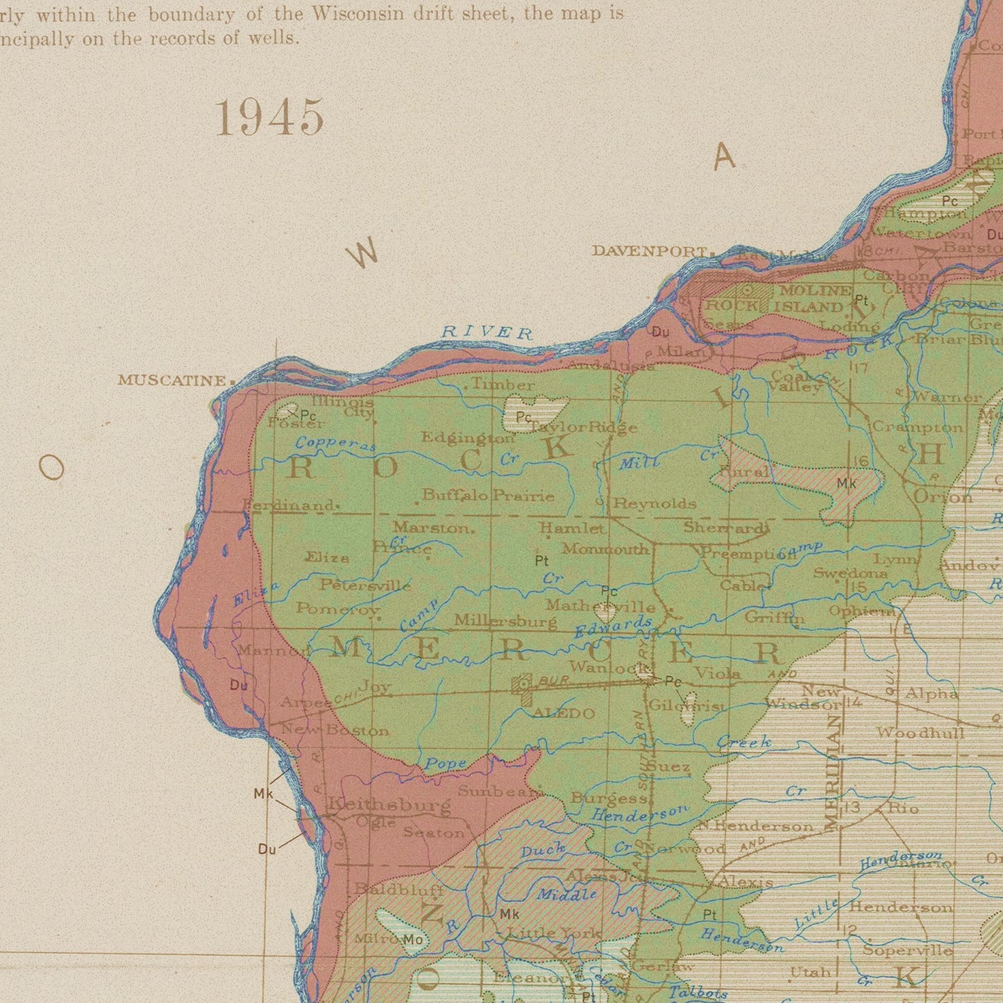 Illinois State Map Postcard