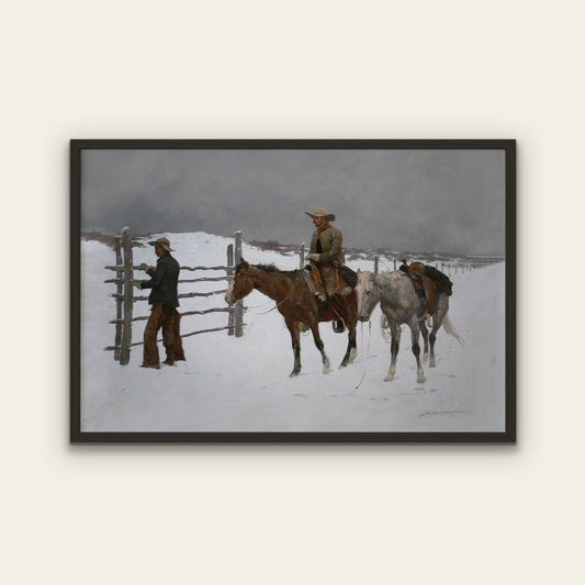 Cowboys in Snow Print