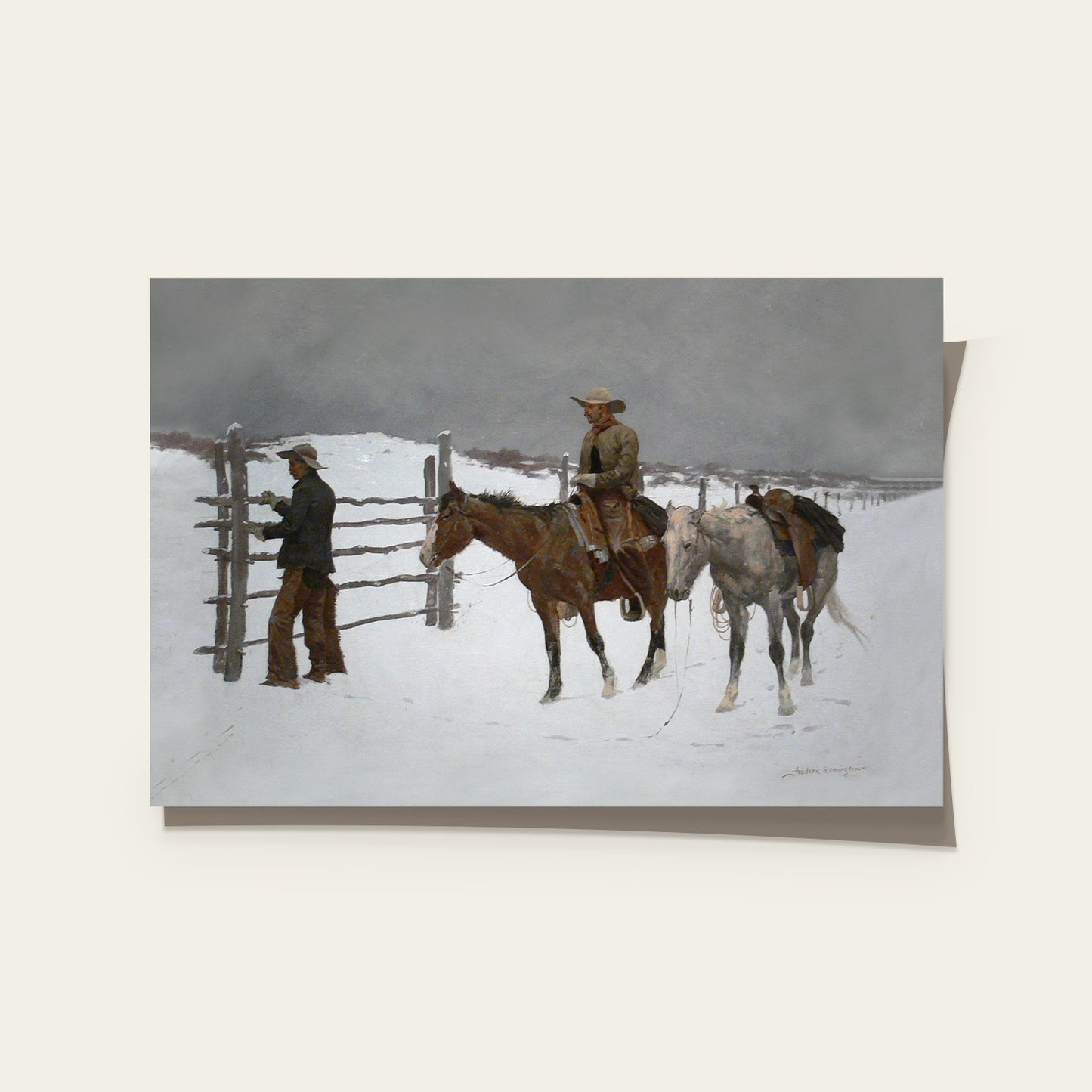 Cowboys in Snow Print