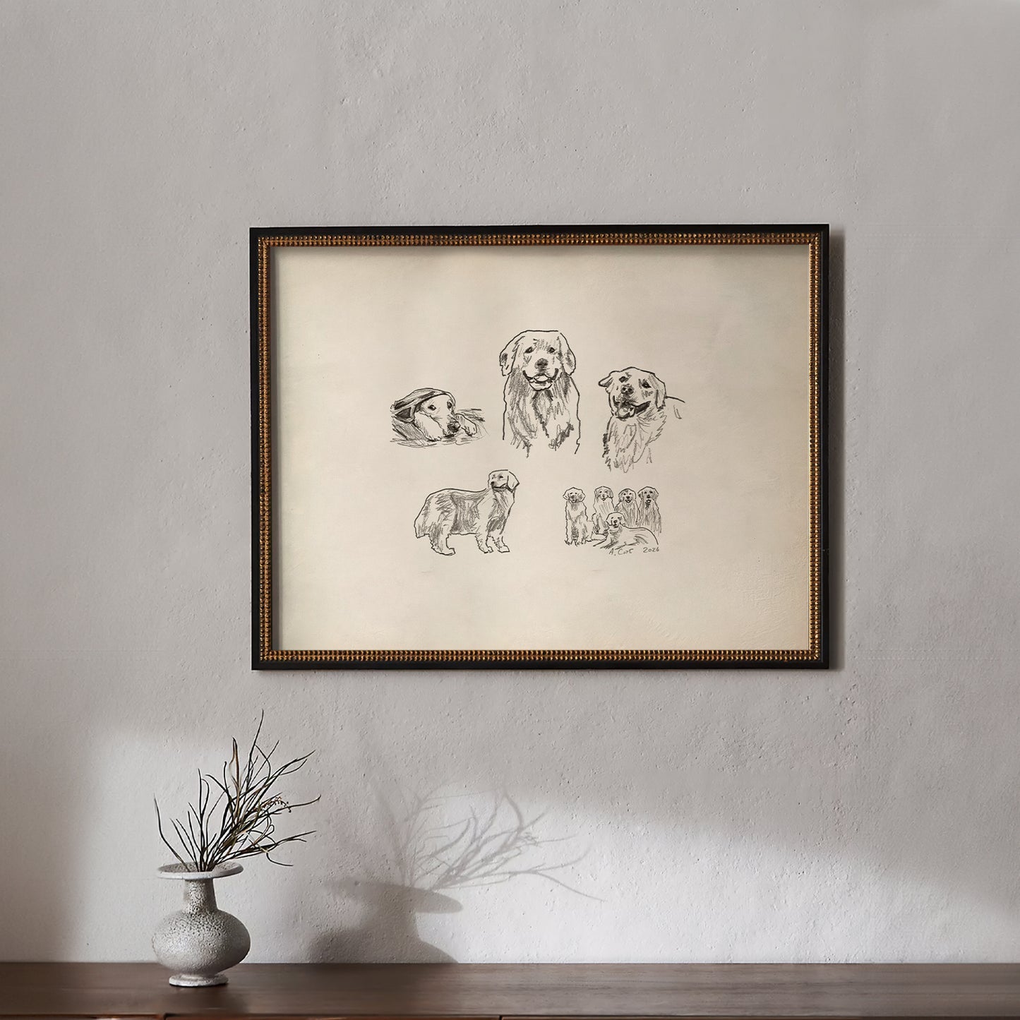 Golden Retriever Sketches Print II