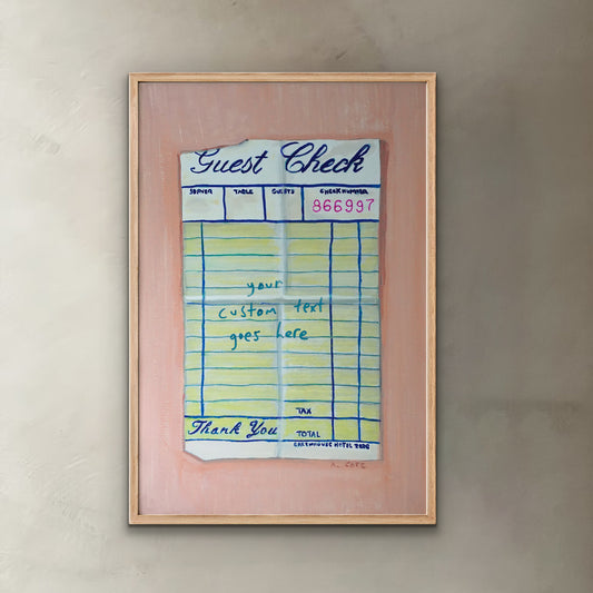 Personalized Guest Check Poster Print