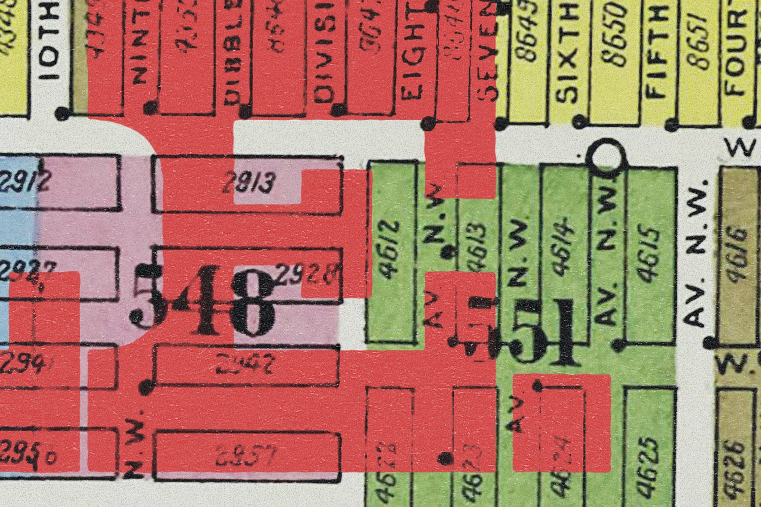 Detail closeup - Vintage Seattle Map
