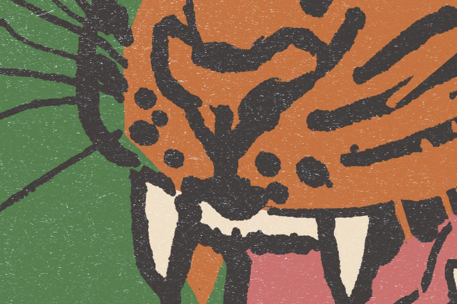 Retro Tiger Poster Closeup Detail
