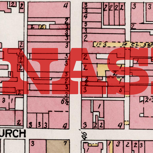 Nashville Map Postcard