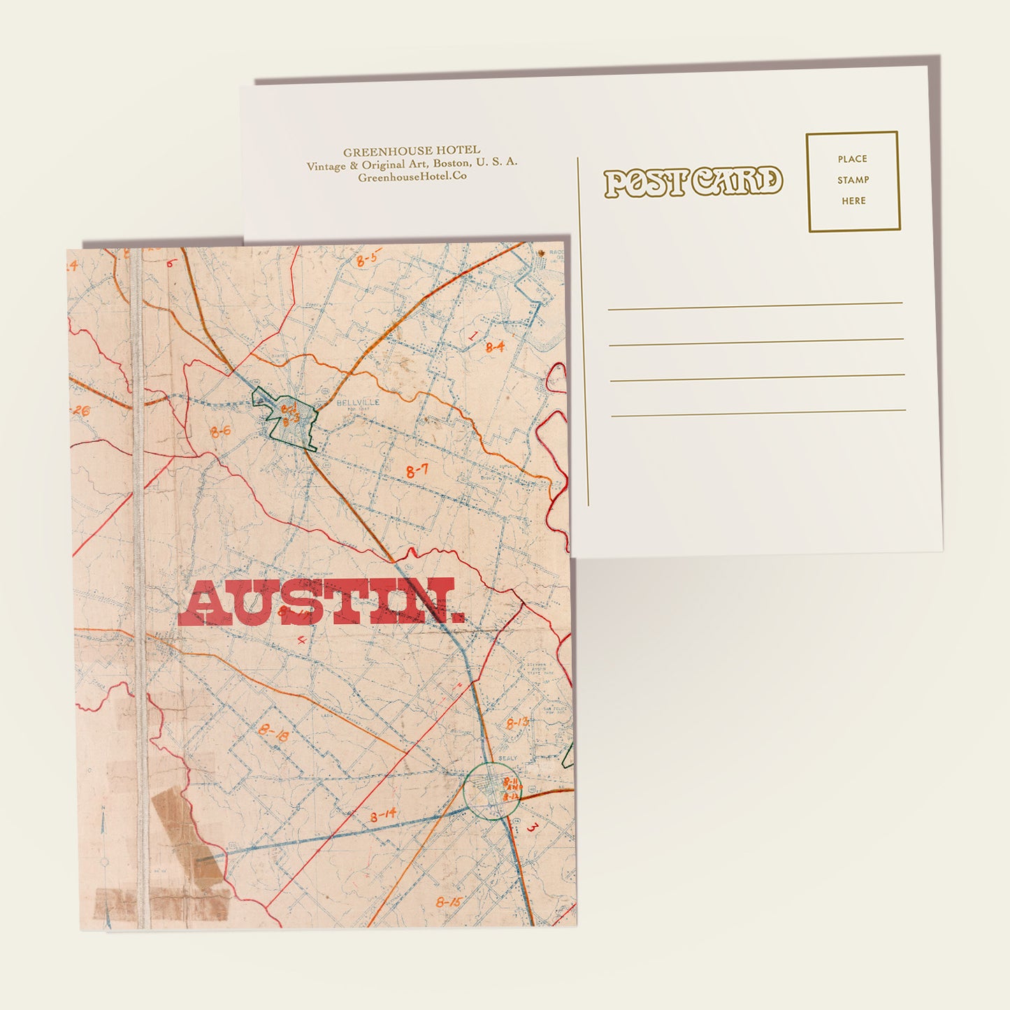 Austin Map Postcard