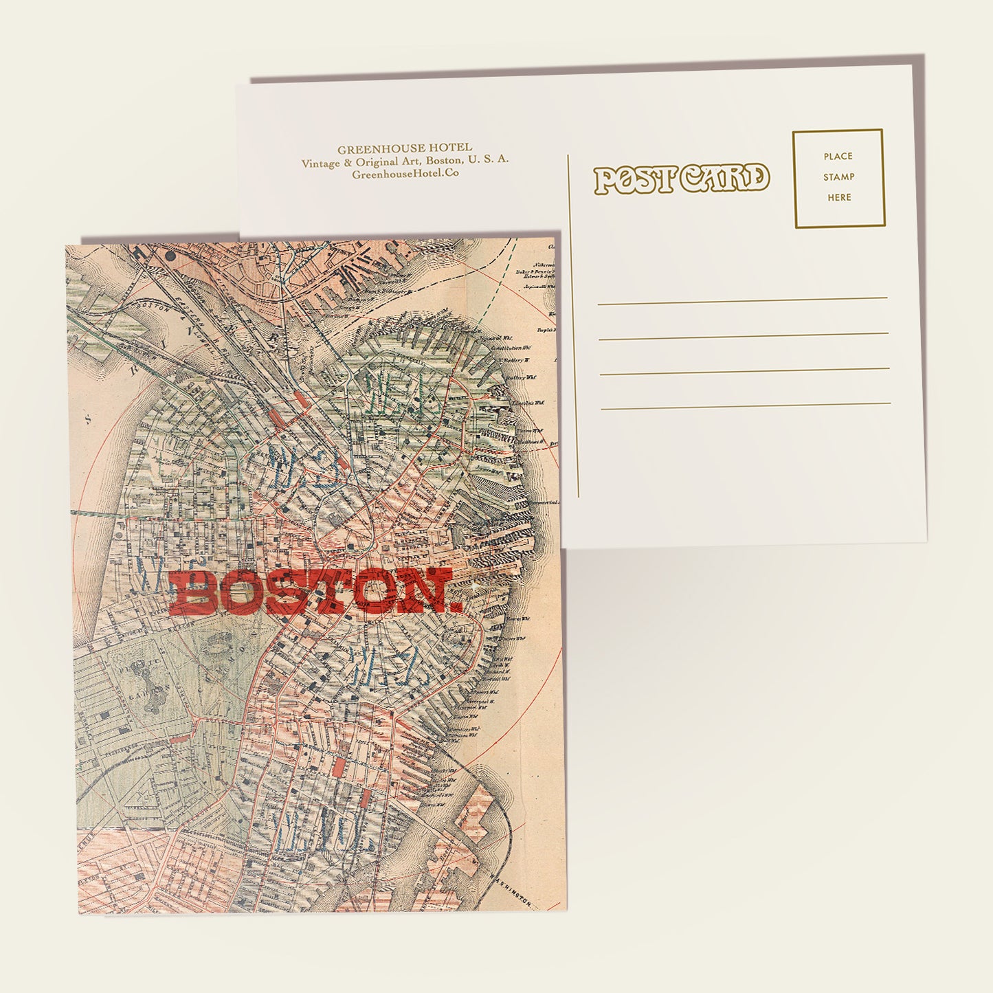 Boston Map II Postcard