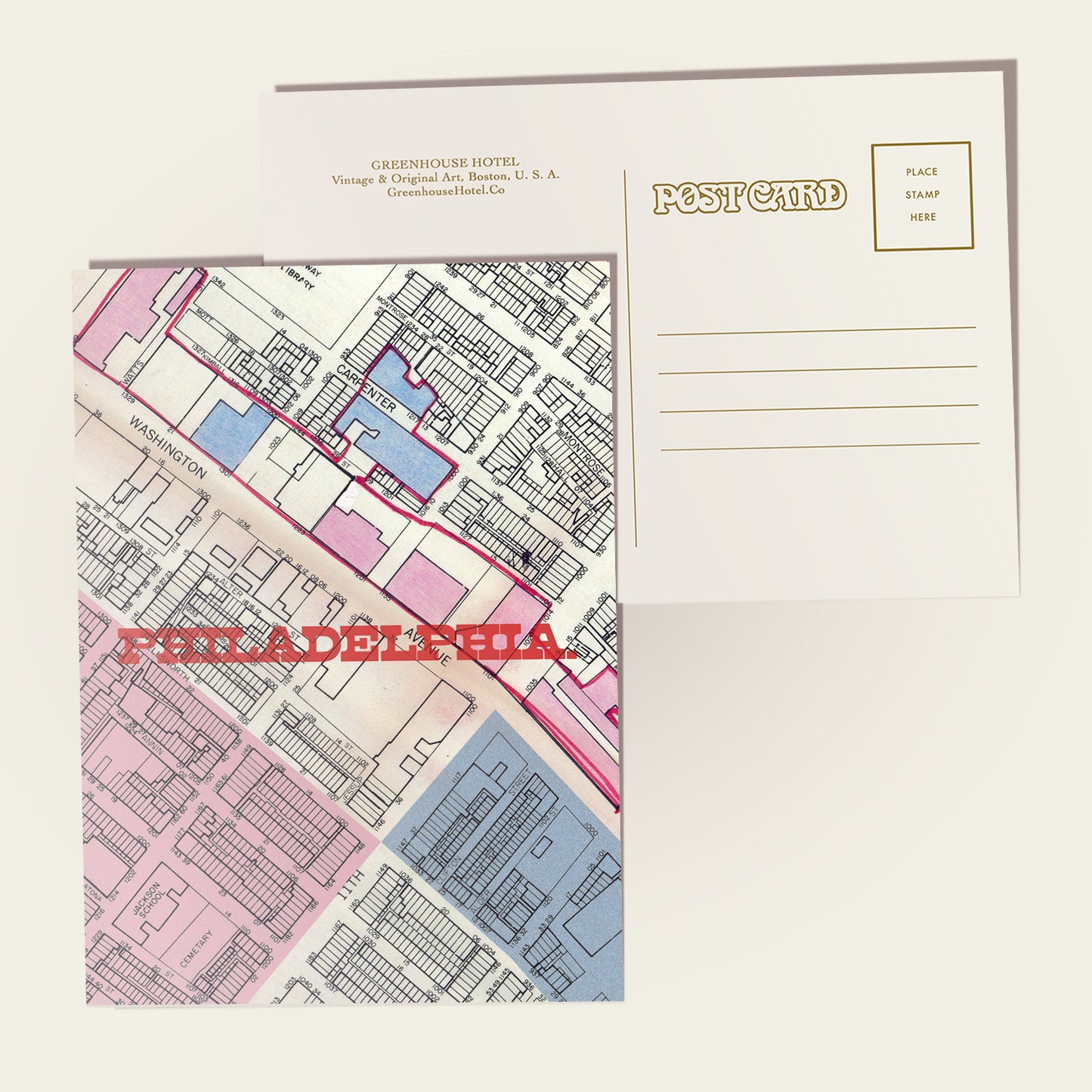 Philadelphia Map II Postcard