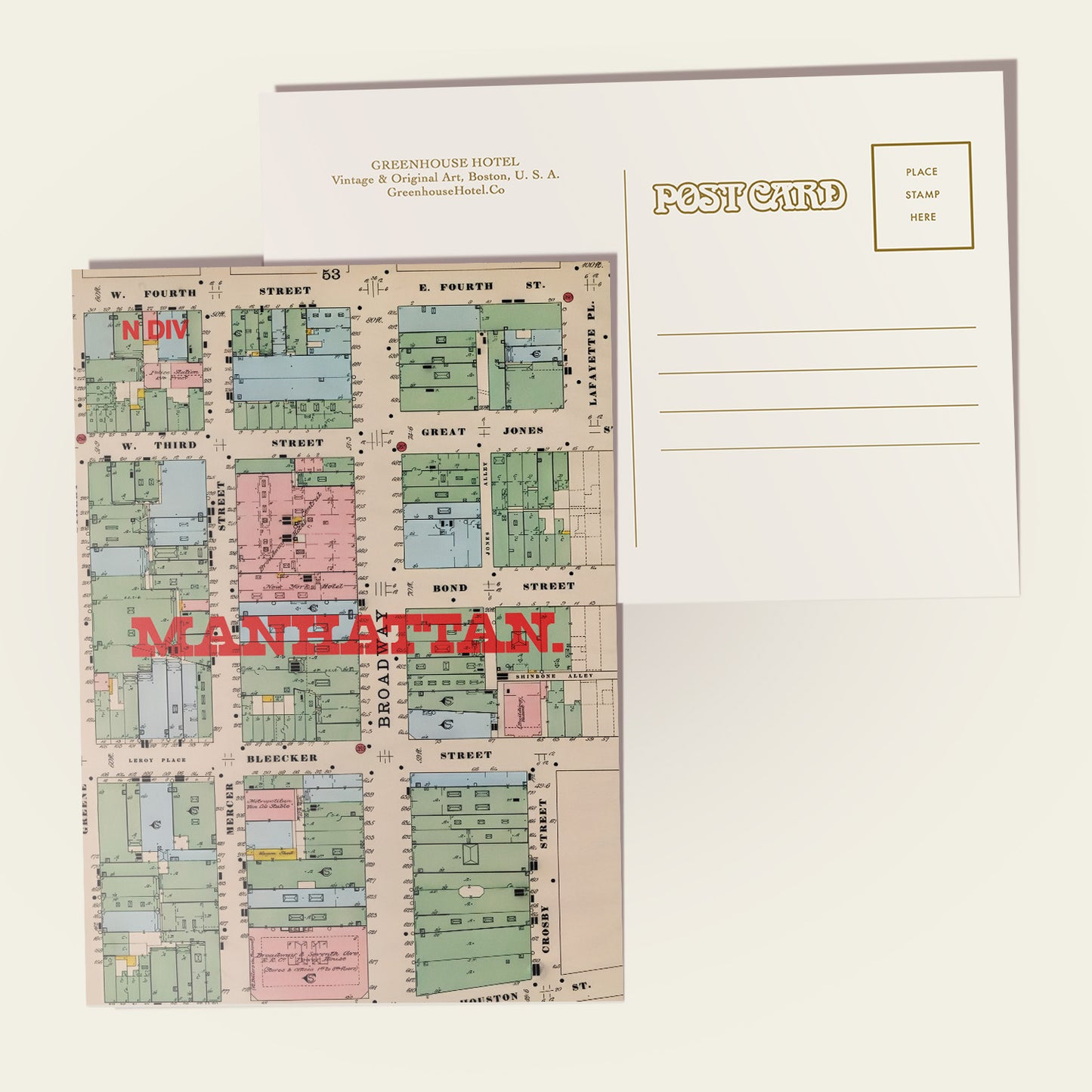 Manhattan Map Postcard