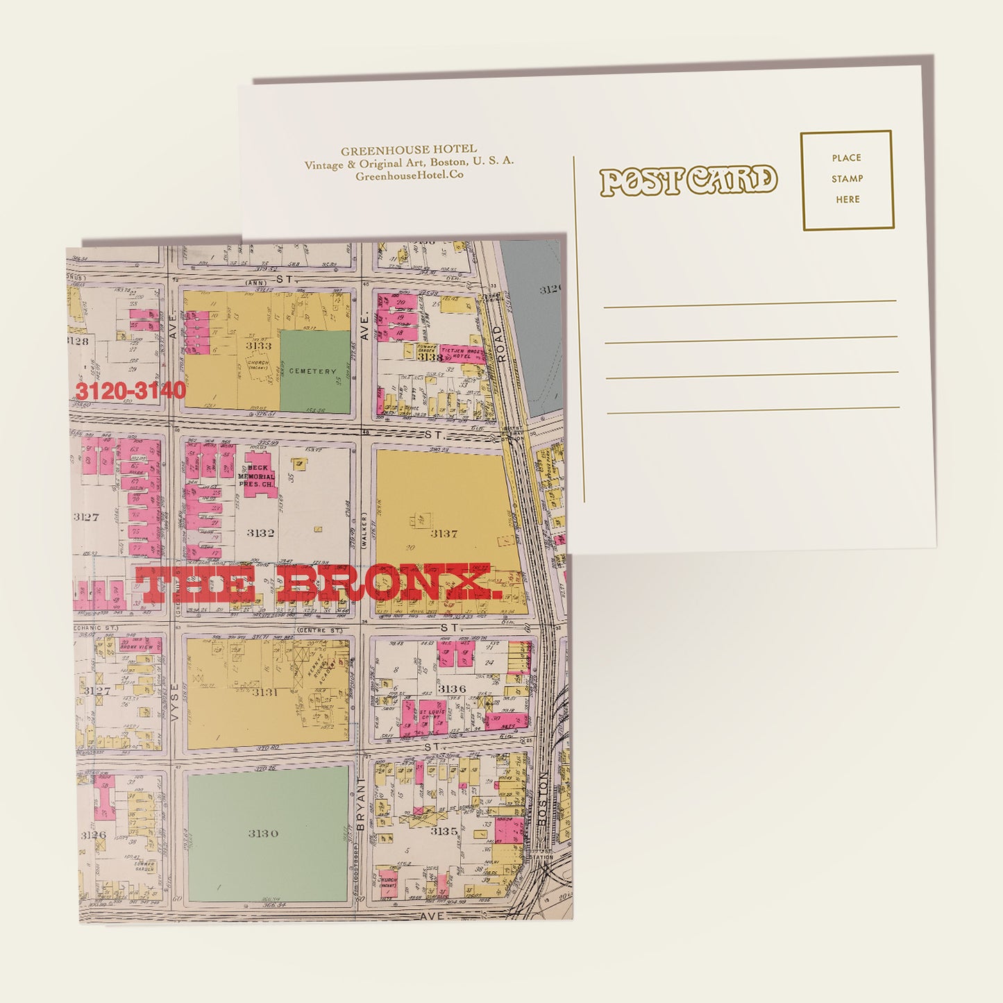 Bronx Map Postcard