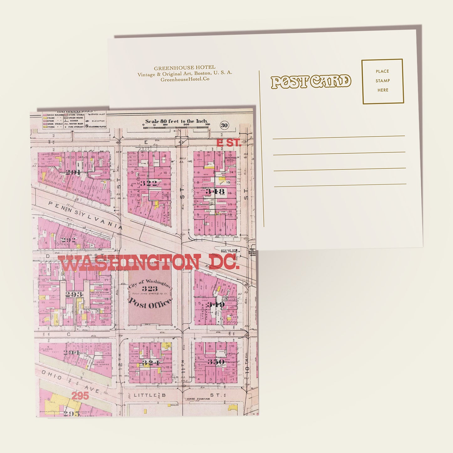 Washington D.C. Map Postcard