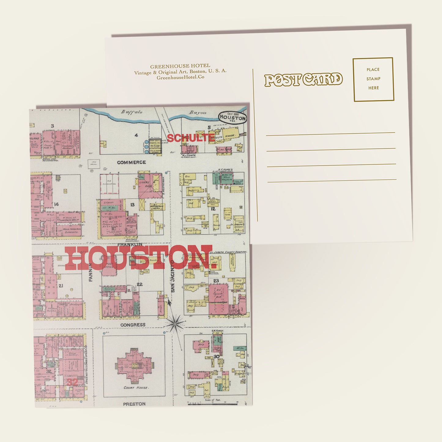 Houston Map Postcard