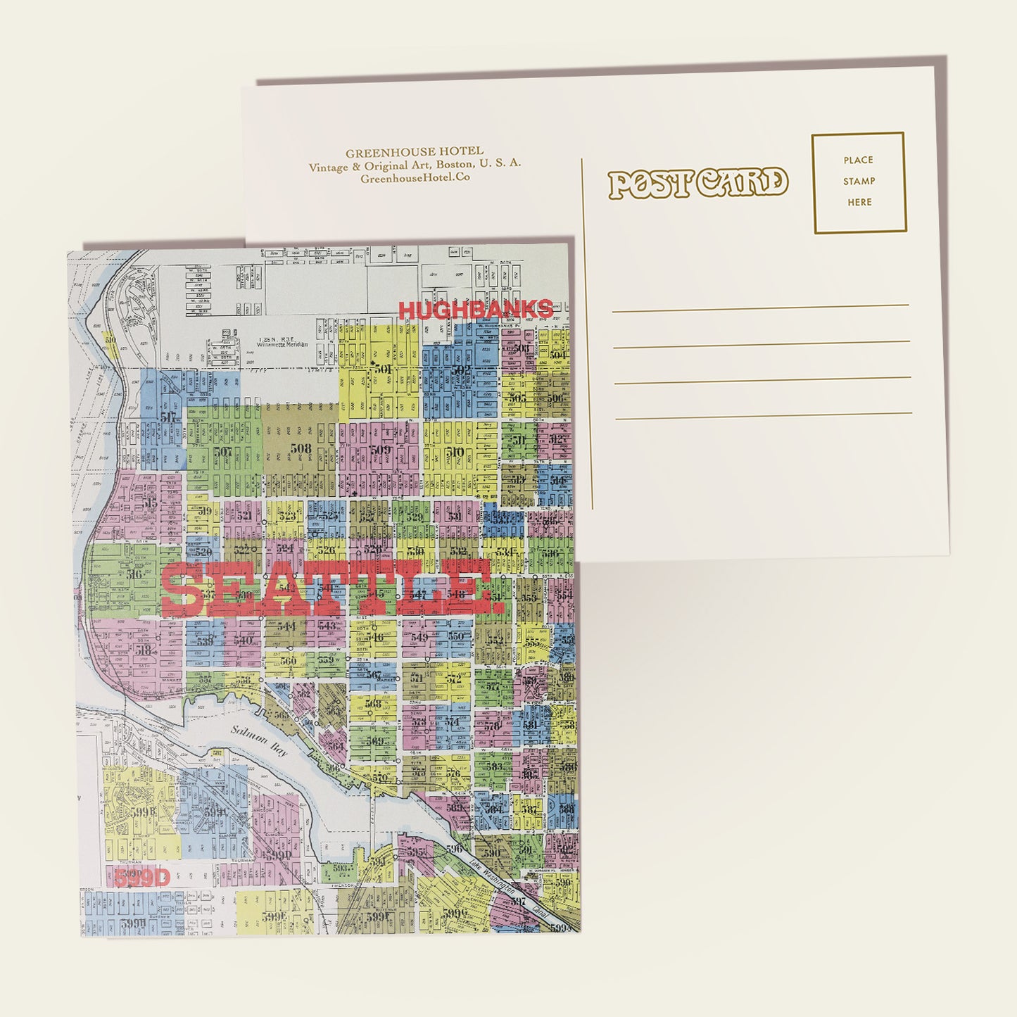 Seattle Map Postcard