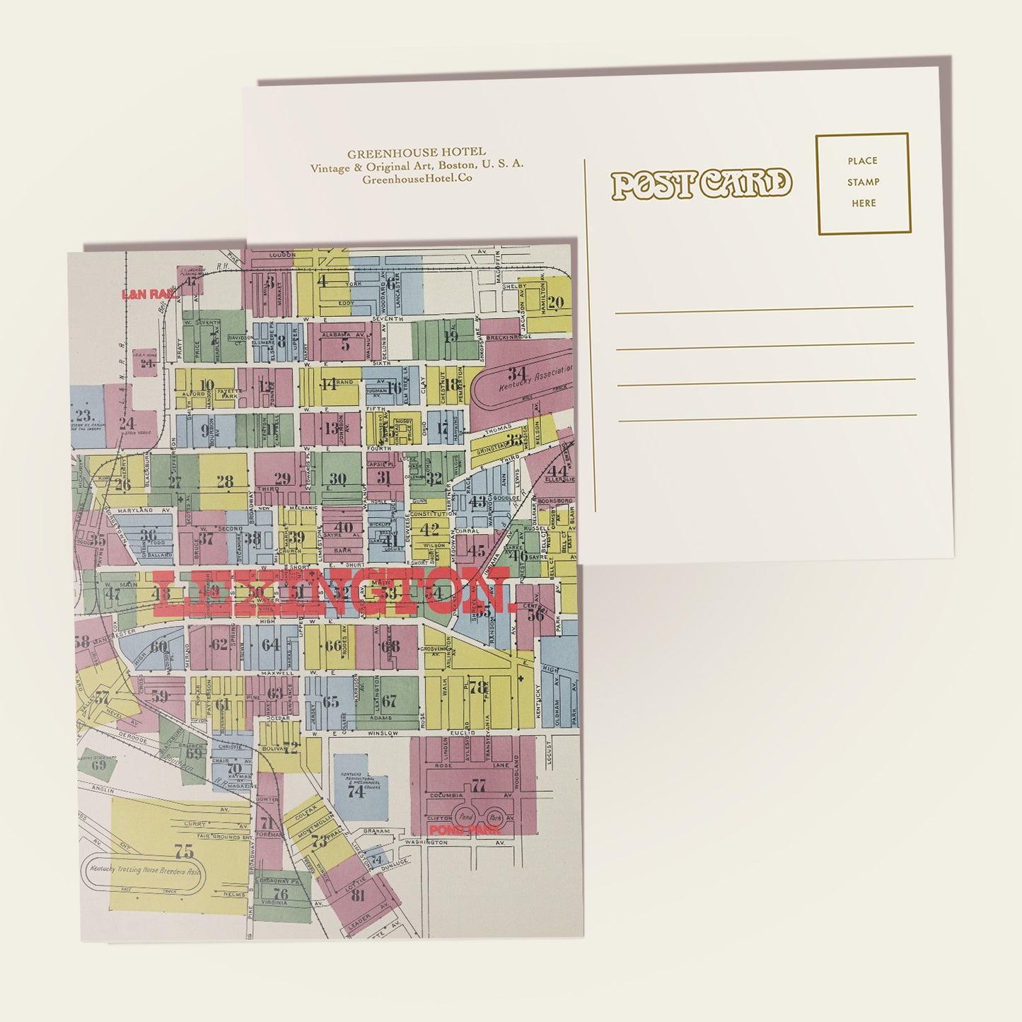Lexington Map Postcard