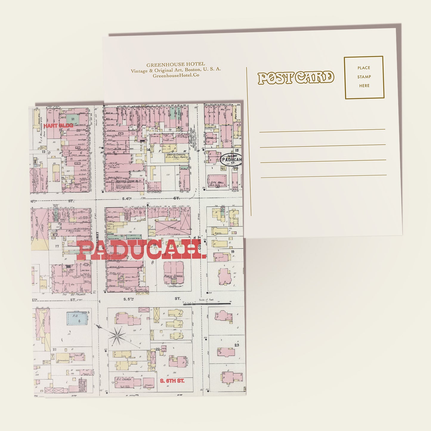 Paducah Map Postcard