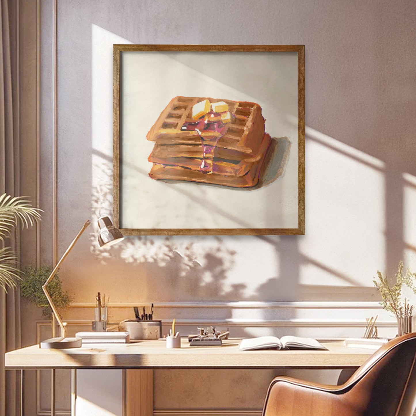 Waffle with Syrup Print