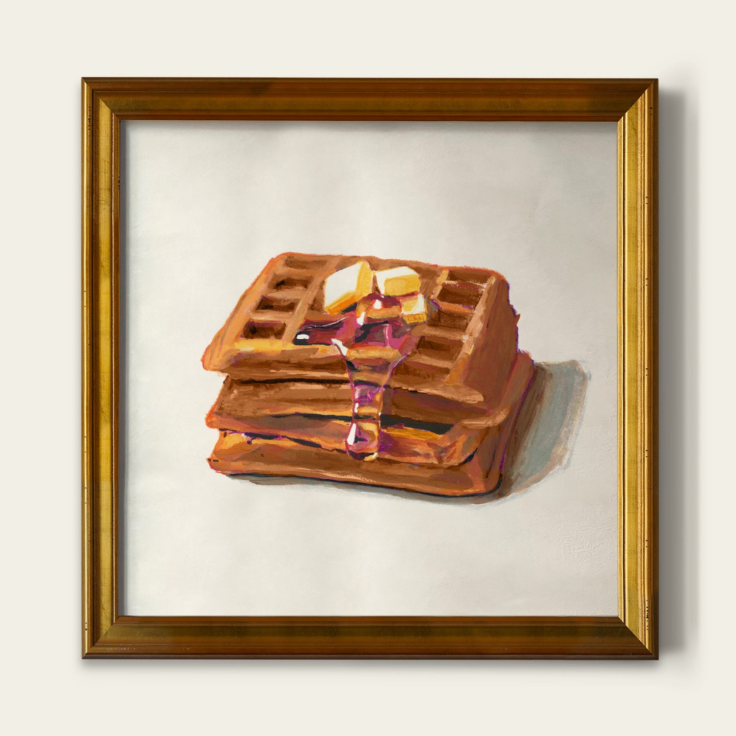 Waffle with Syrup Print
