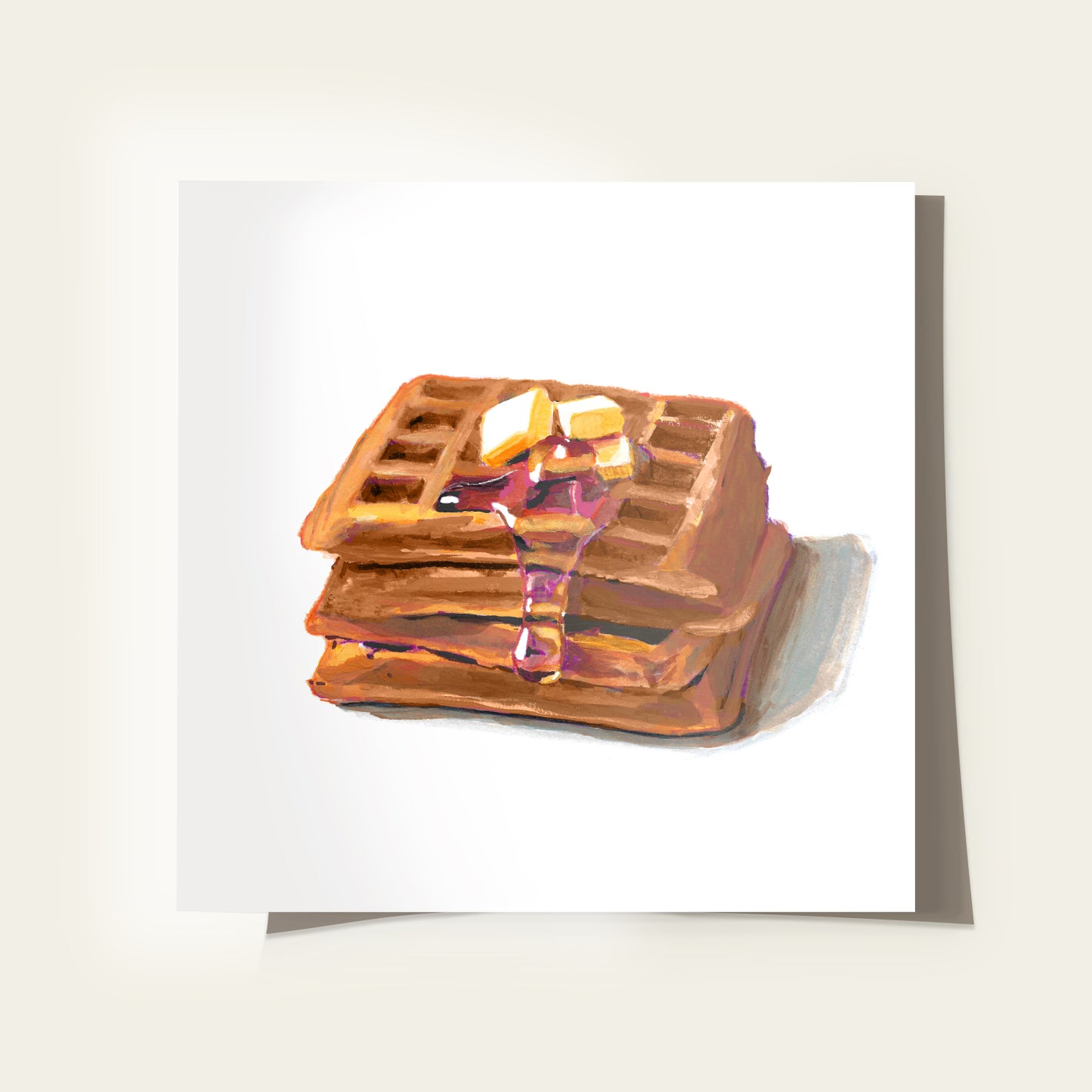 Waffle with Syrup Print