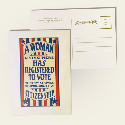 A Woman Has Registered To Vote Postcard