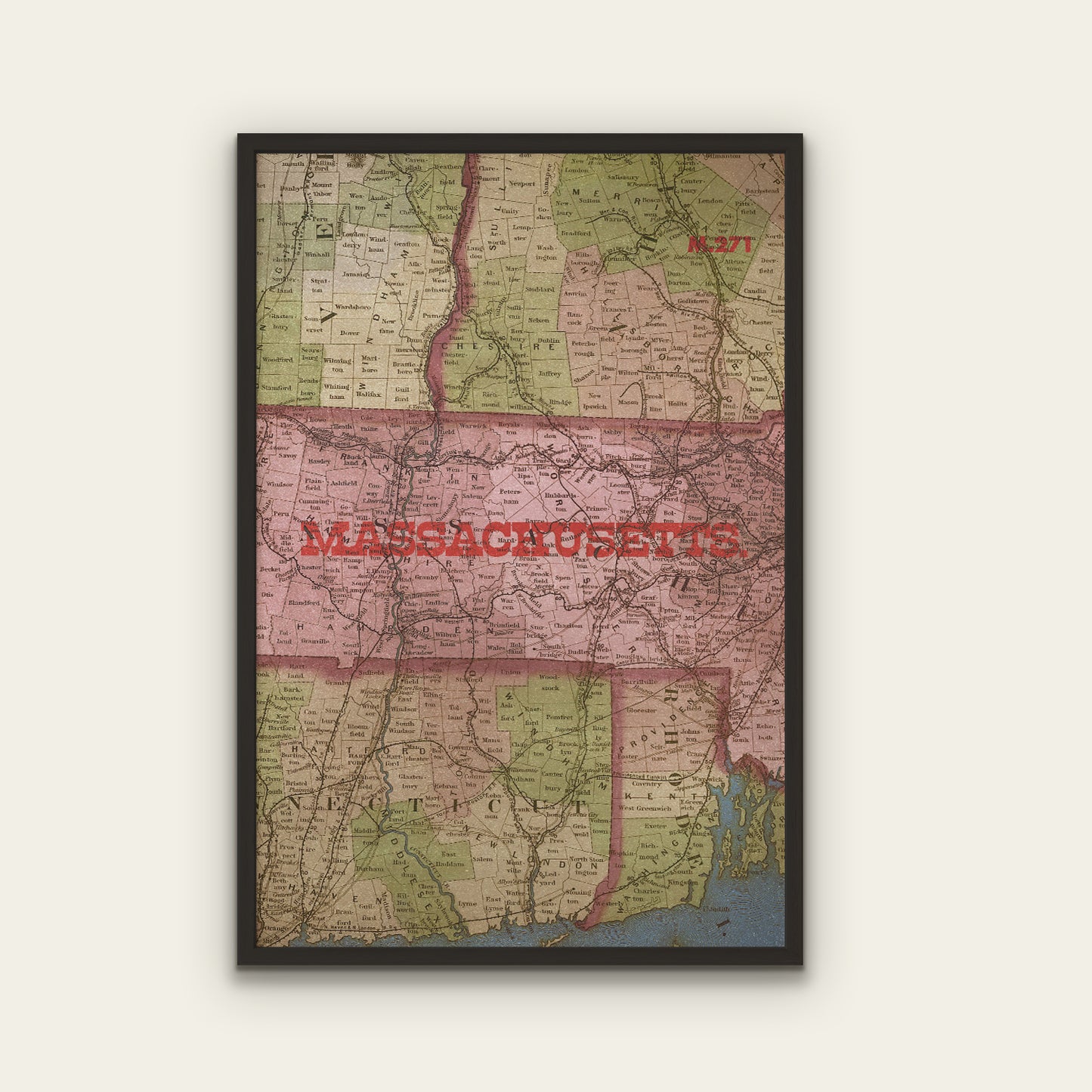 Massachusetts State Map I