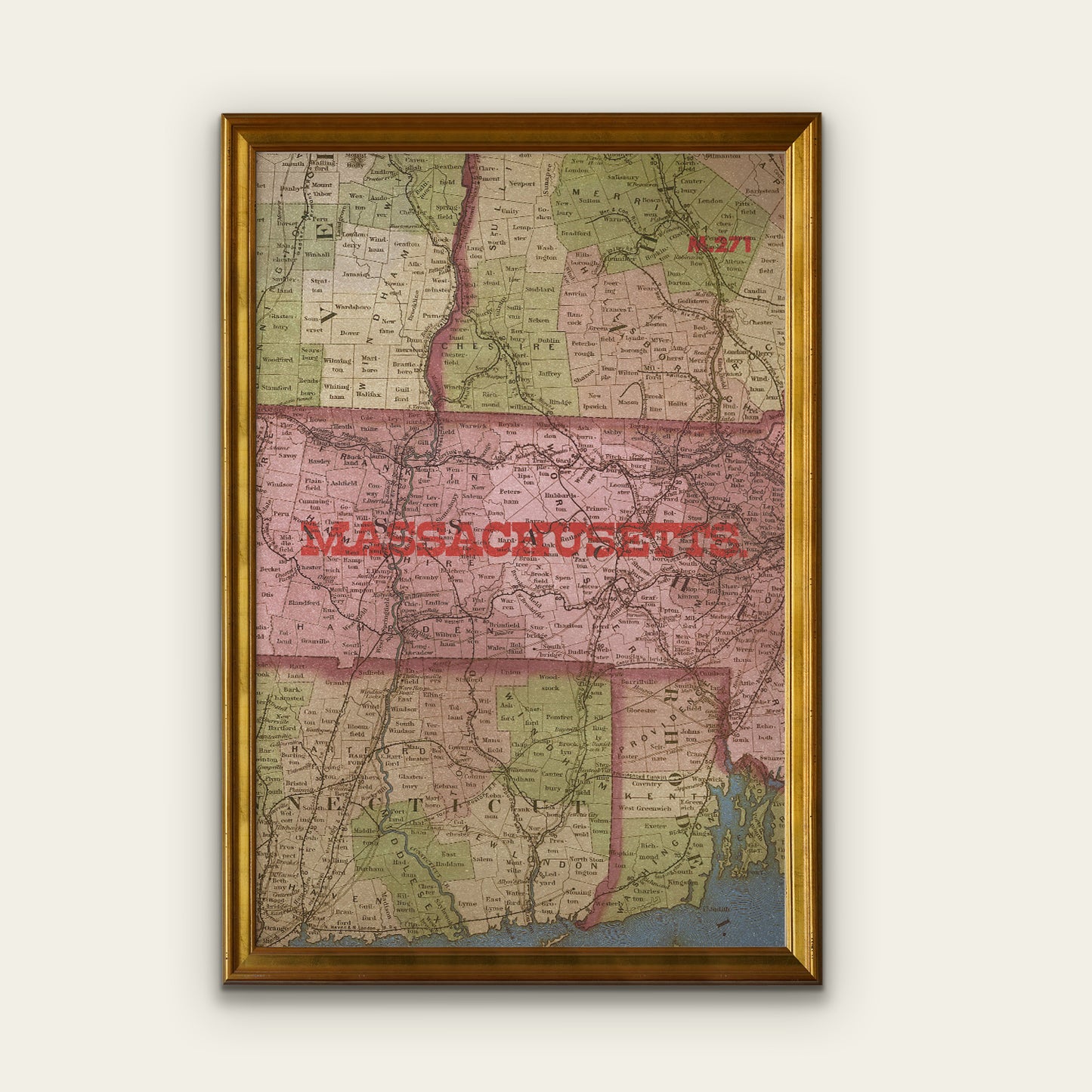 Massachusetts State Map I