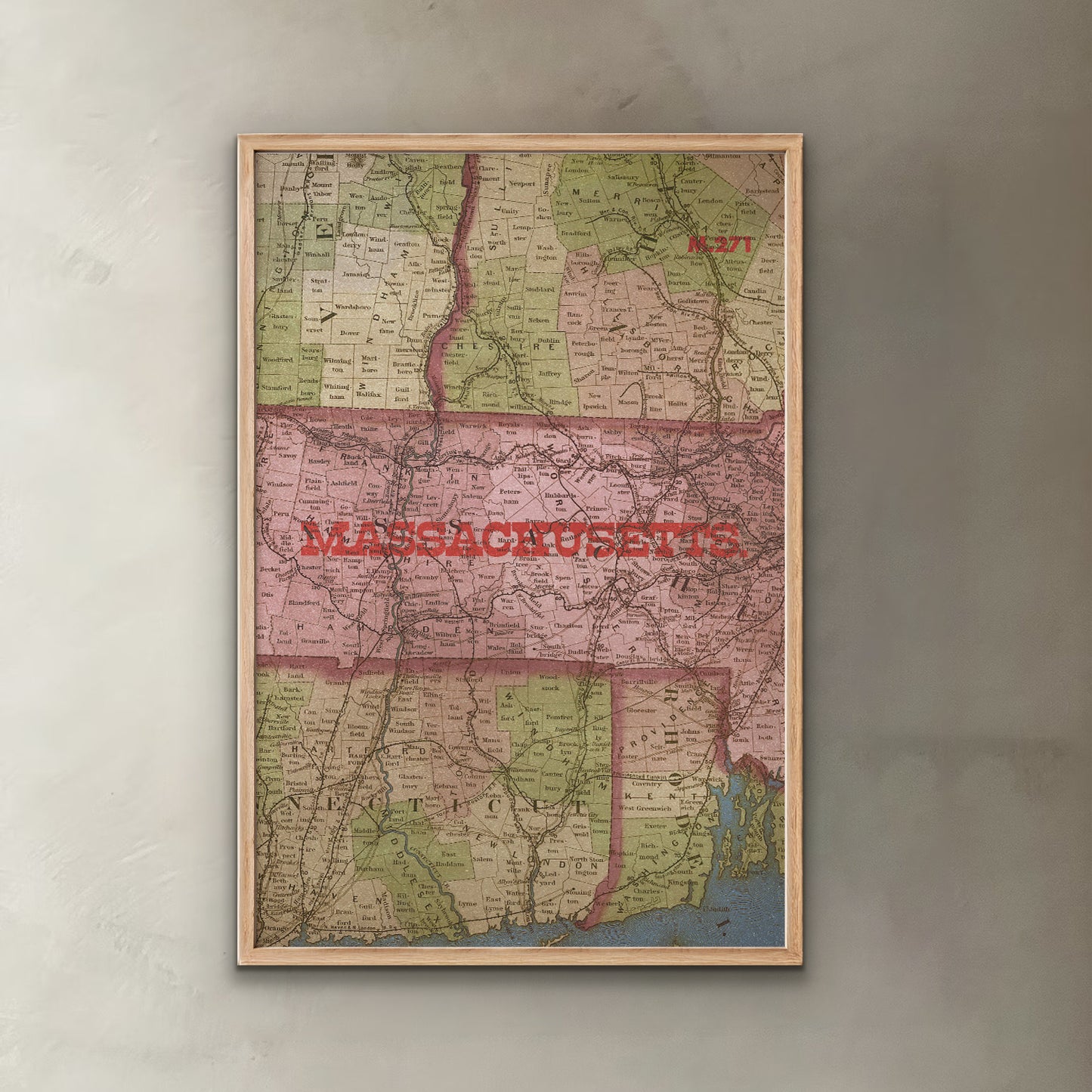 Massachusetts State Map I