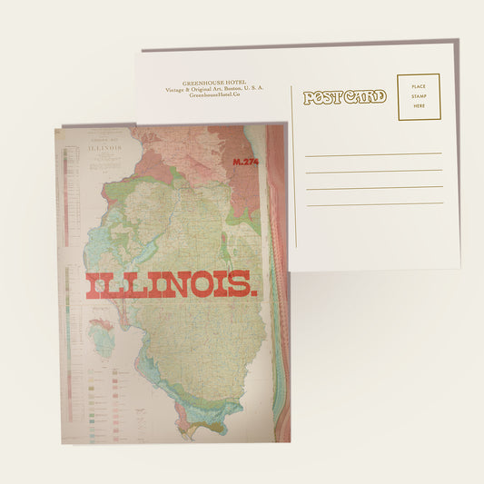Illinois State Map Postcard