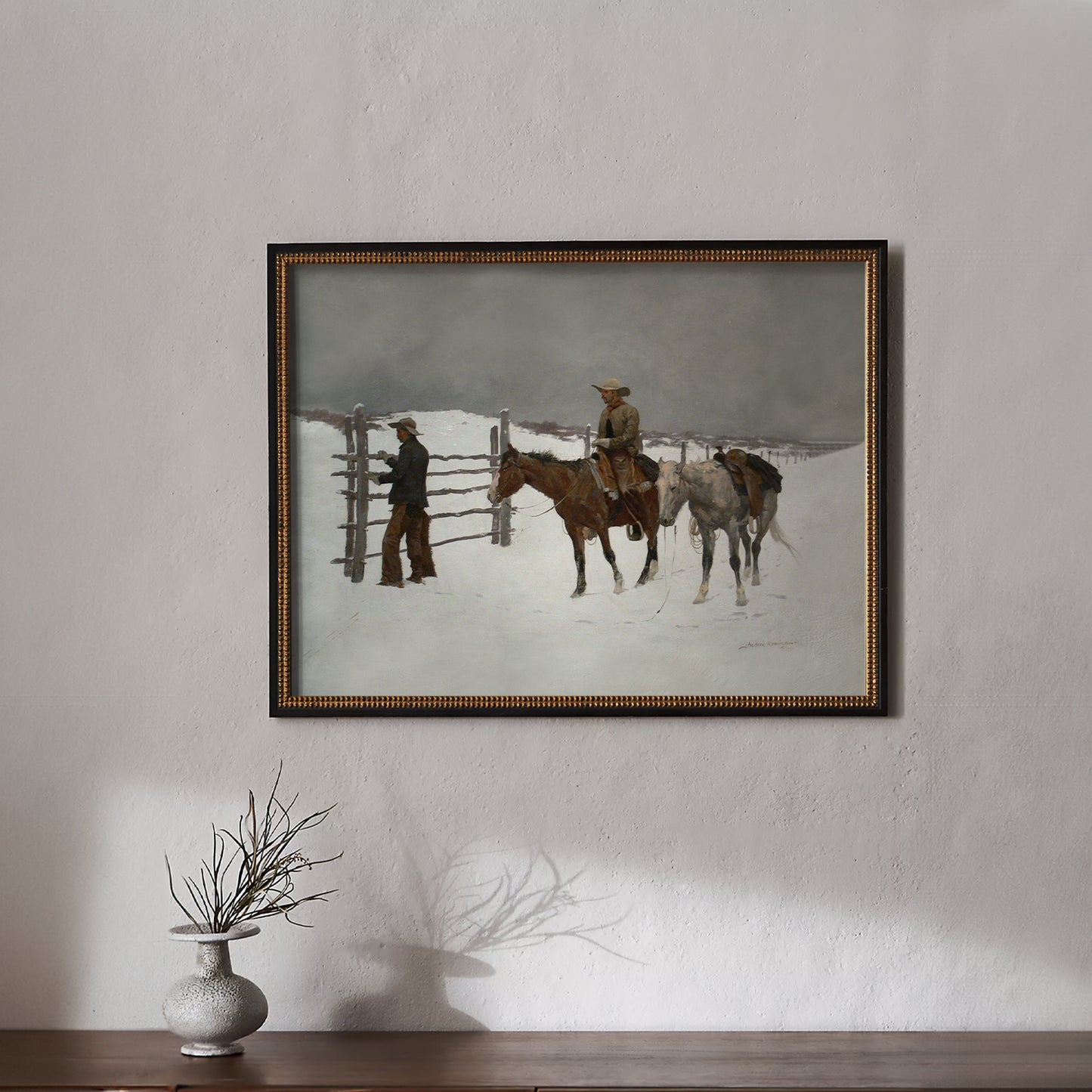 Cowboys in Snow Print