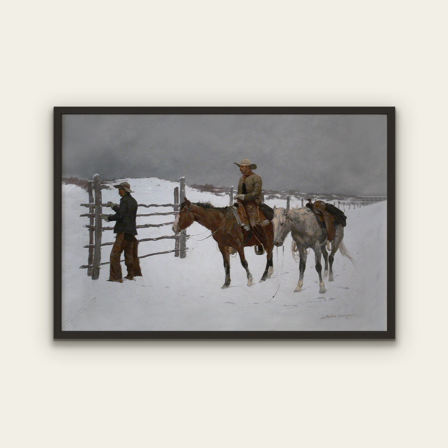Cowboys in Snow Print