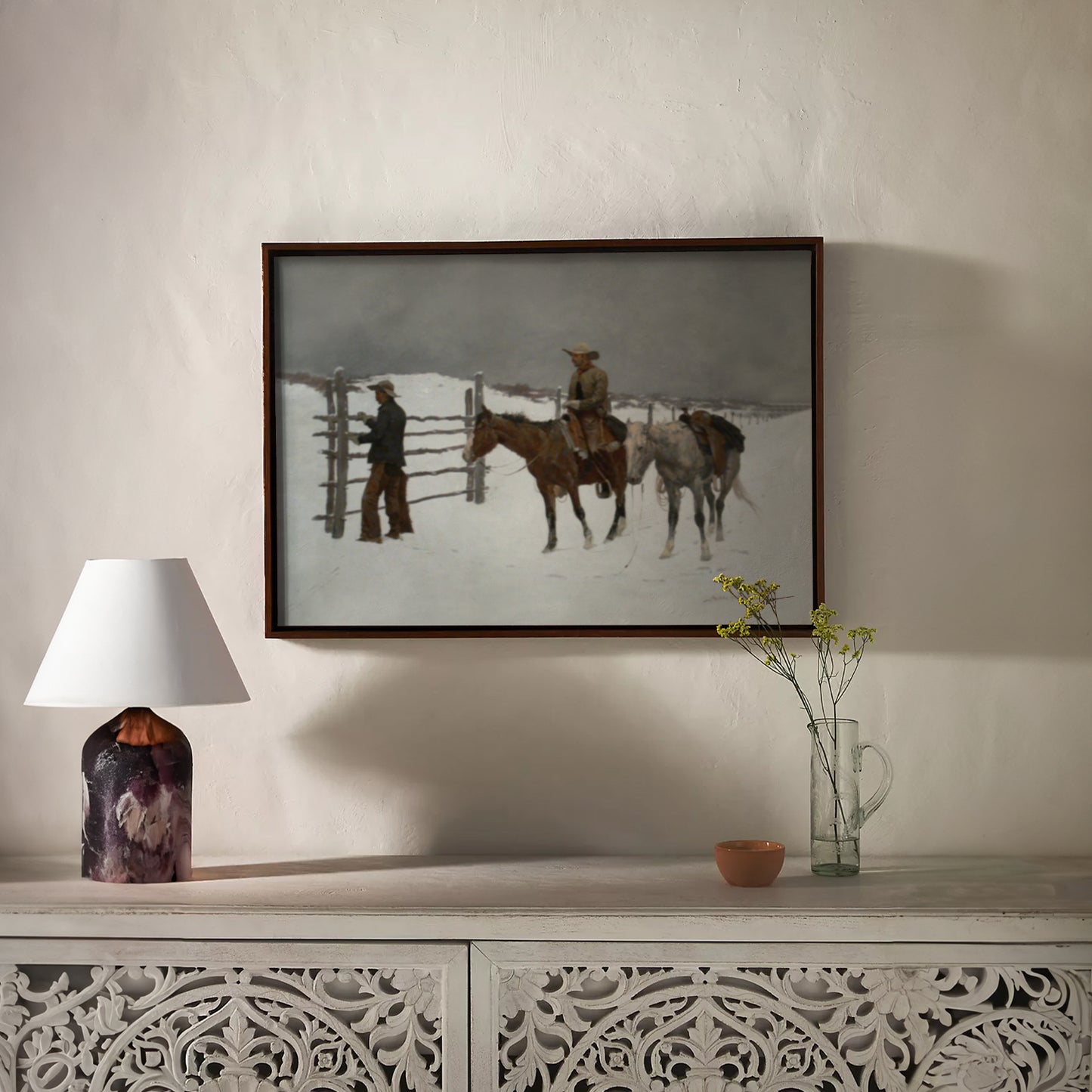 Cowboys in Snow Print