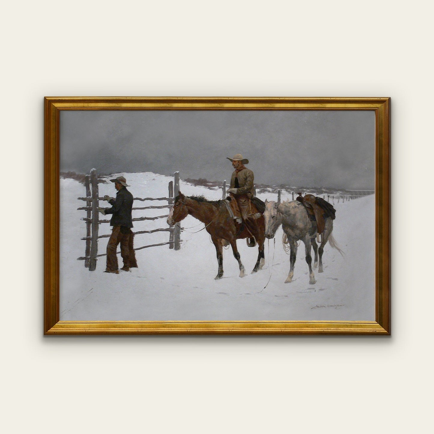 Cowboys in Snow Print