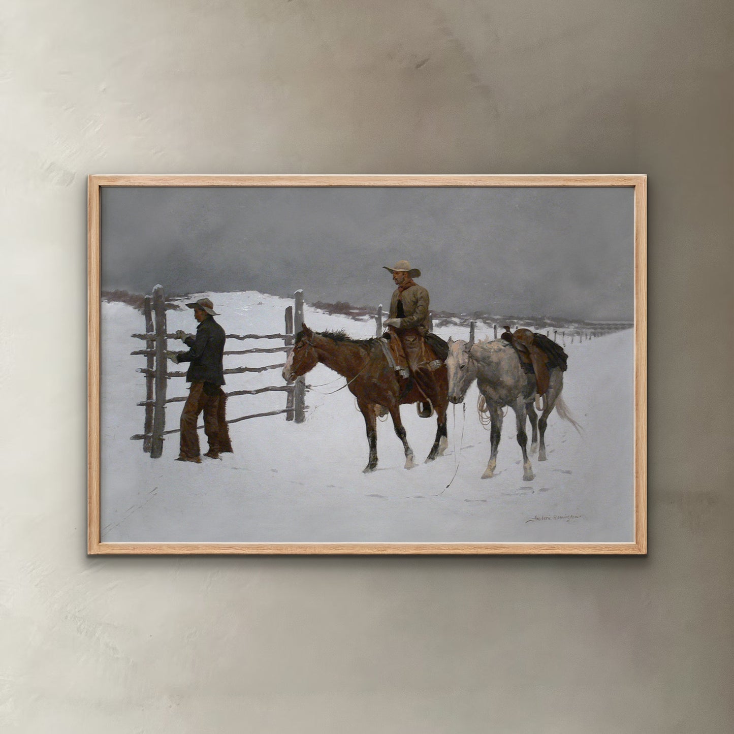 Cowboys in Snow Print