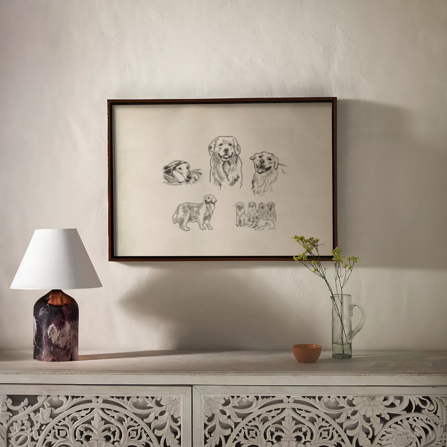 Golden Retriever Sketches Print II