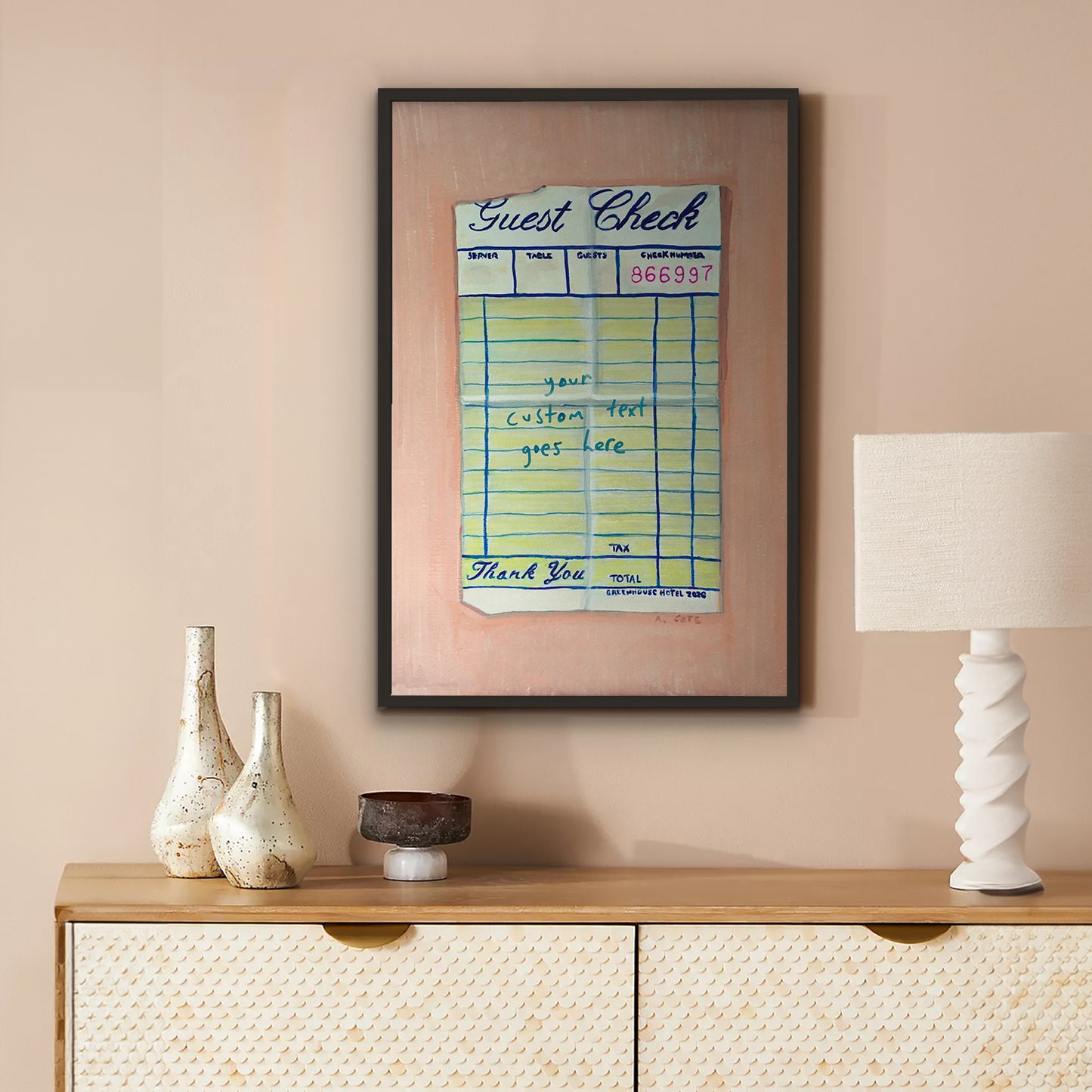 Personalized Guest Check Poster Print
