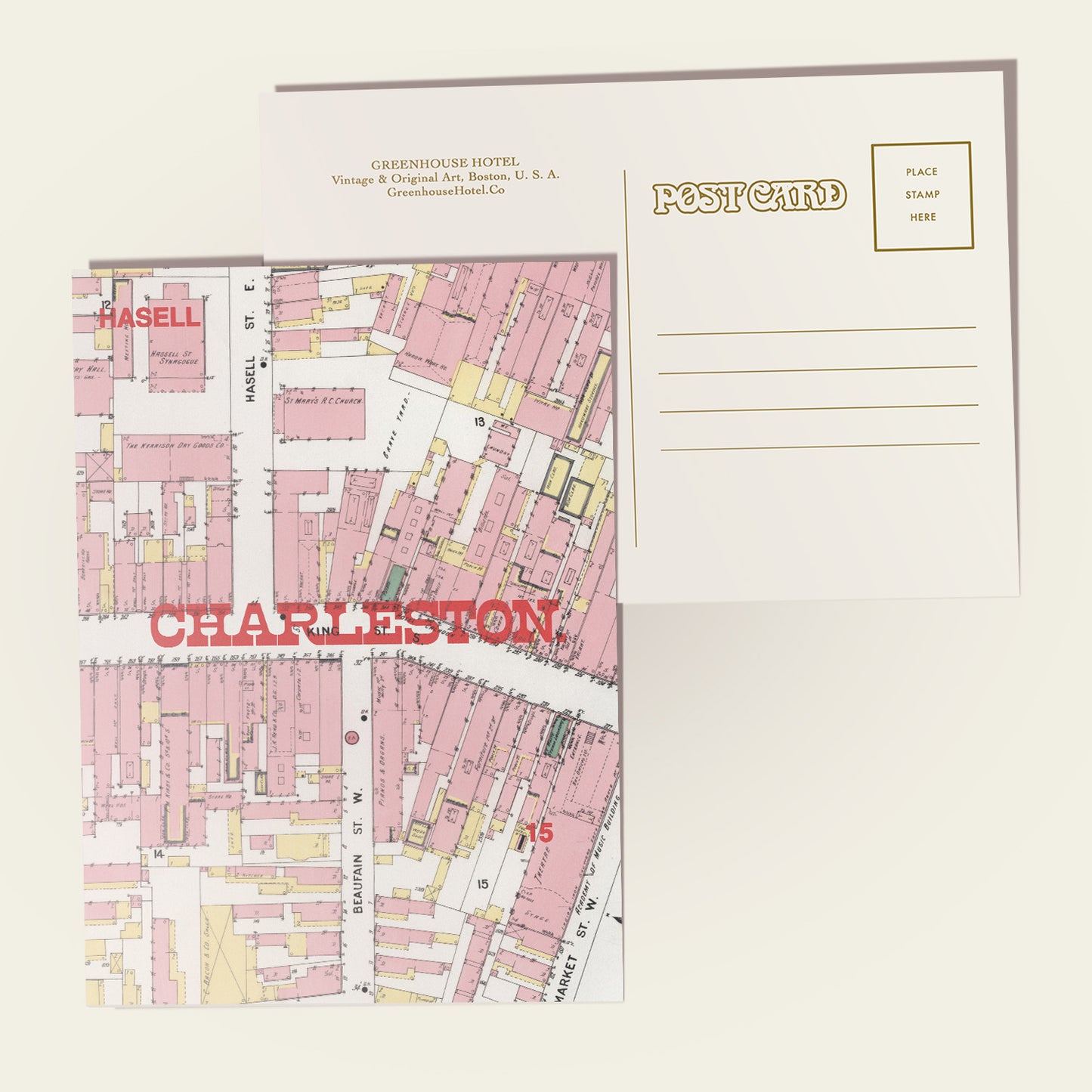 Charleston Map Postcard